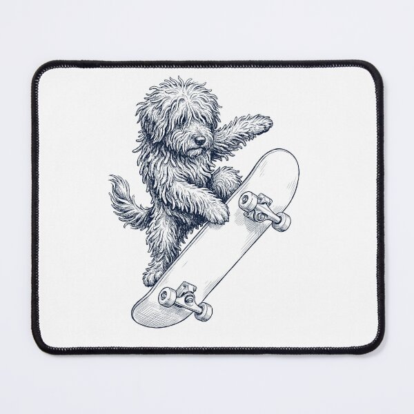 Item preview, Vintage Puli Skateboarding Skate Dog Dad Lover designed and sold by DoodleTortle.
