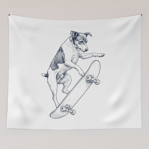 Item preview, Vintage Rat Terrier Skateboarding Skate Dog Dad Lover designed and sold by DoodleTortle.