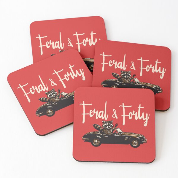 Item preview, Feral and Forty Funny Raccoon 40th Birthday For Women designed and sold by giftfromheart.