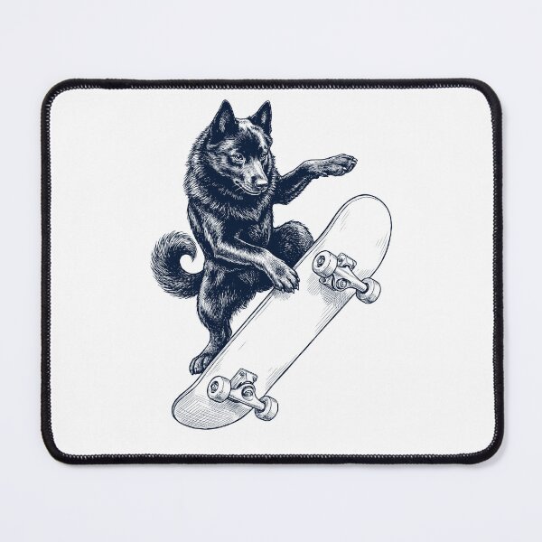Item preview, Vintage Schipperke Skateboarding Skate Dog Dad Lover designed and sold by DoodleTortle.