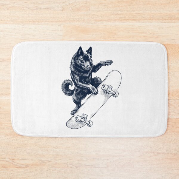 Item preview, Vintage Schipperke Skateboarding Skate Dog Dad Lover designed and sold by DoodleTortle.