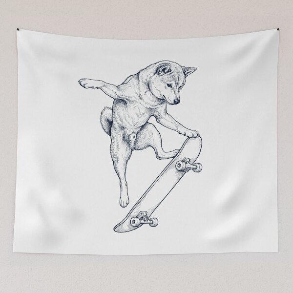 Item preview, Vintage Shiba Inu Skateboarding Skate Dog Dad Lover designed and sold by DoodleTortle.