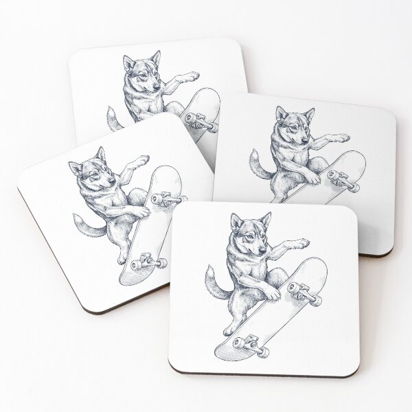 Item preview, Vintage Swedish Vallhund Skateboarding Skate Dog Dad Lover designed and sold by DoodleTortle.