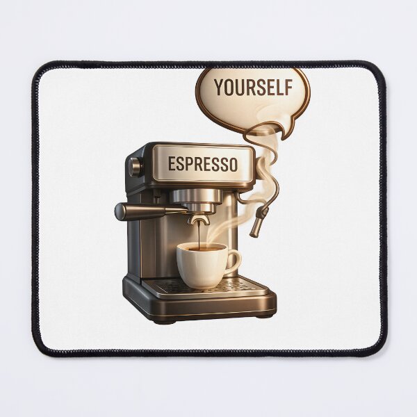 Item preview, Espresso Yourself Funny Coffee Quote | 3D Espresso Machine Design | Barista Humor Gift designed and sold by Divakar Fashion.