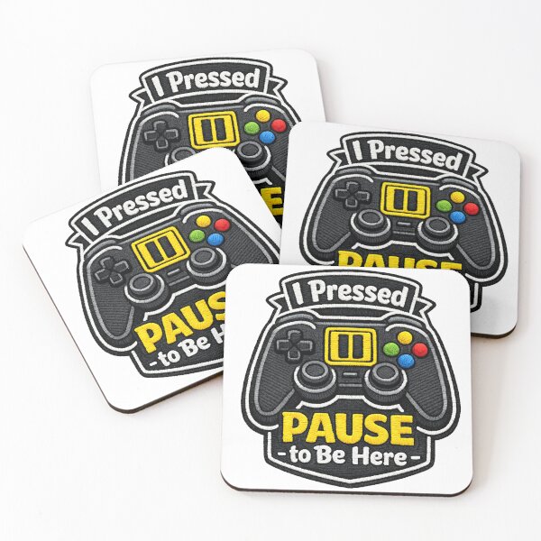 Item preview, I Pressed Pause to Be Here - Embroidered Style Gamer Patch designed and sold by myforestfog.
