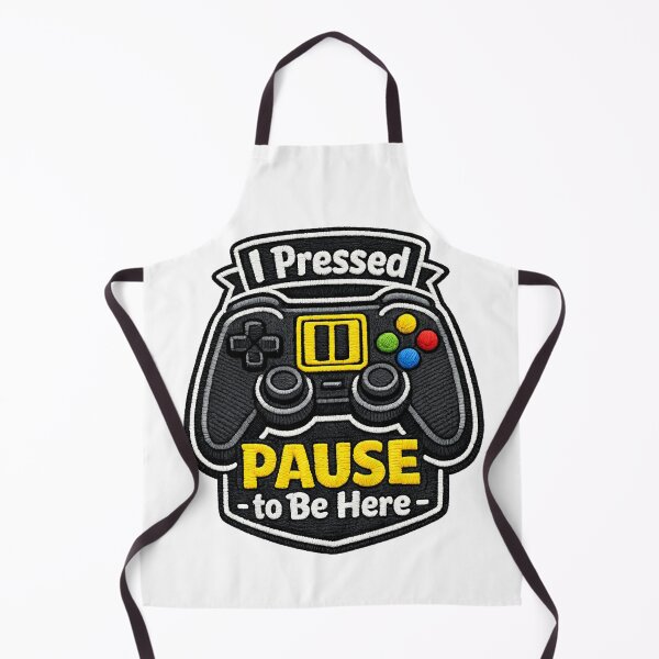 Item preview, I Pressed Pause to Be Here - Embroidered Style Gamer Patch designed and sold by myforestfog.