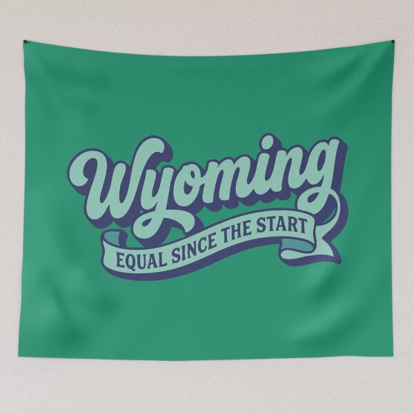 Item preview, Wyoming Equal Since The Start Retro 3D Script Americana Art designed and sold by Cozy-Old-Pub.