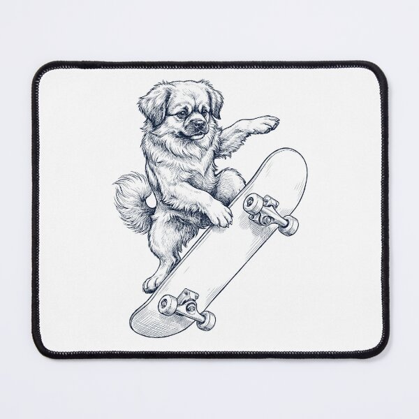 Item preview, Vintage Tibetan Spaniel Skateboarding Skate Dog Dad Lover designed and sold by DoodleTortle.