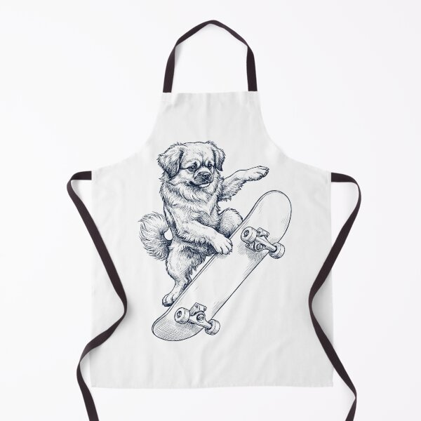 Item preview, Vintage Tibetan Spaniel Skateboarding Skate Dog Dad Lover designed and sold by DoodleTortle.