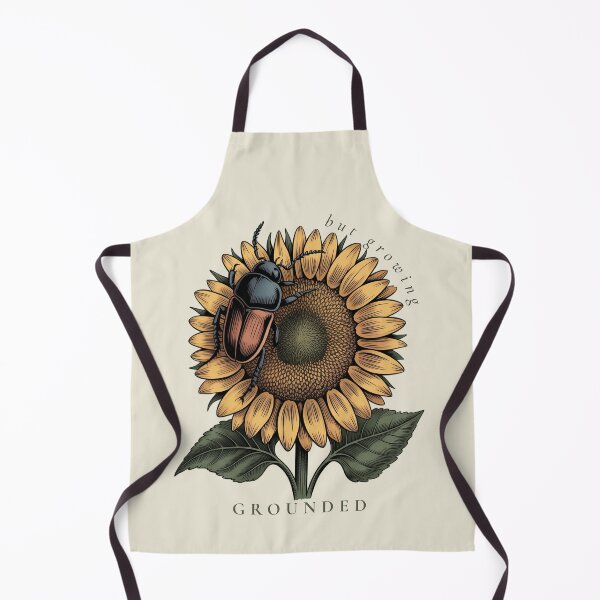 Item preview, Grounded But Growing Vintage Beetle Sunflower Botanical Art designed and sold by AlexandraSand.