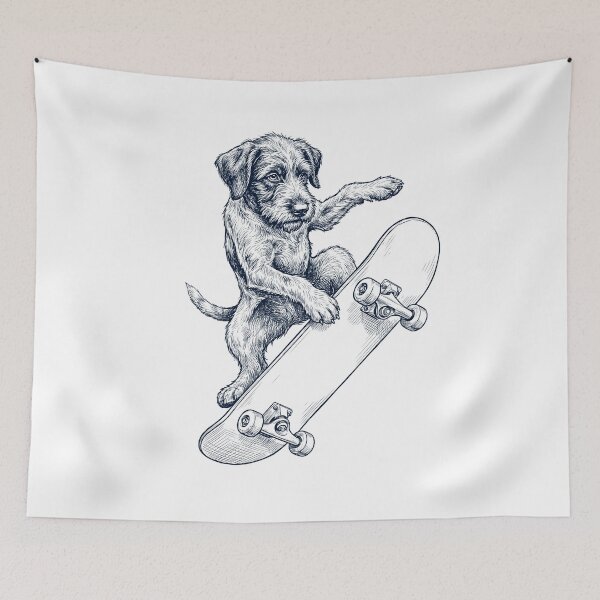 Item preview, Vintage Wirehaired Pointing Griffon Skateboarding Skate Dog Dad Lover designed and sold by DoodleTortle.