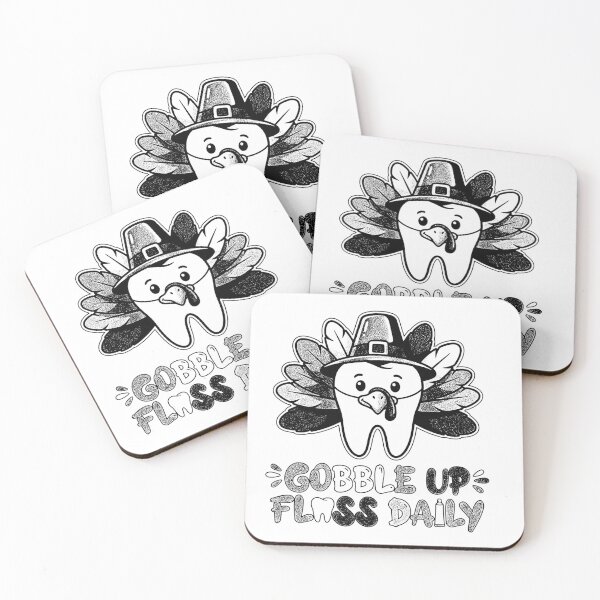 Item preview, Funny Retro Thanksgiving Turkey Tooth Gobble Up Floss Daily designed and sold by graphixpolash.