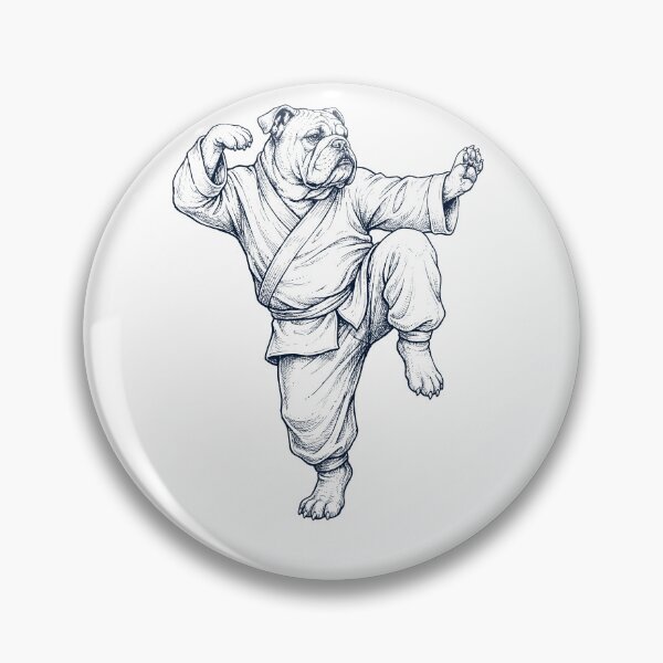 Item preview, Vintage Bulldog Doing Kung Fu Martial Art Dog Lover designed and sold by TerryConnells.