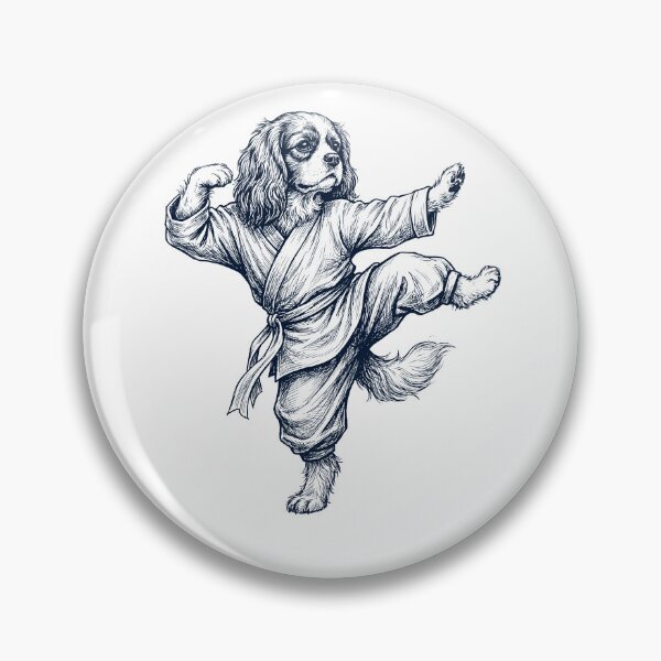 Item preview, Vintage Cavalier King Charles Spaniel Doing Kung Fu Martial Art Dog Lover designed and sold by TerryConnells.