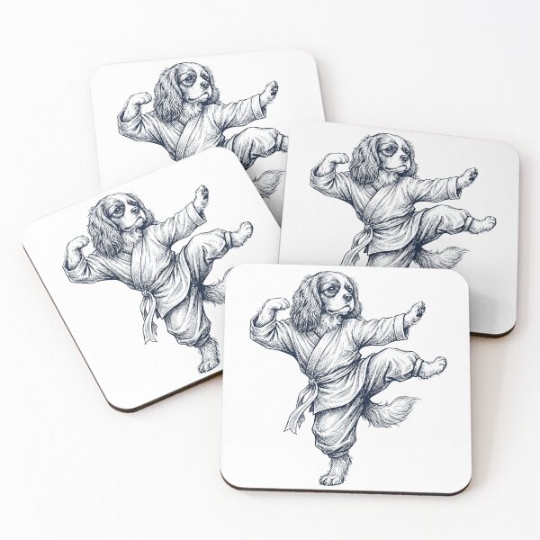 Item preview, Vintage Cavalier King Charles Spaniel Doing Kung Fu Martial Art Dog Lover designed and sold by TerryConnells.
