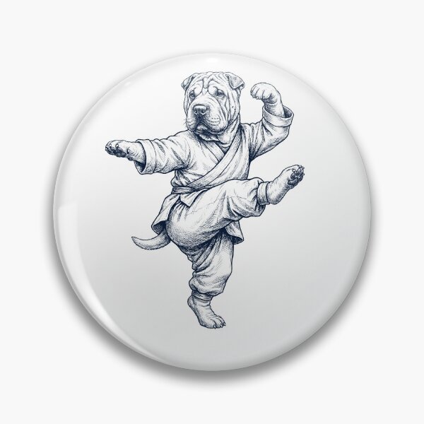 Item preview, Vintage Chinese Shar Pei Doing Kung Fu Martial Art Dog Lover designed and sold by TerryConnells.