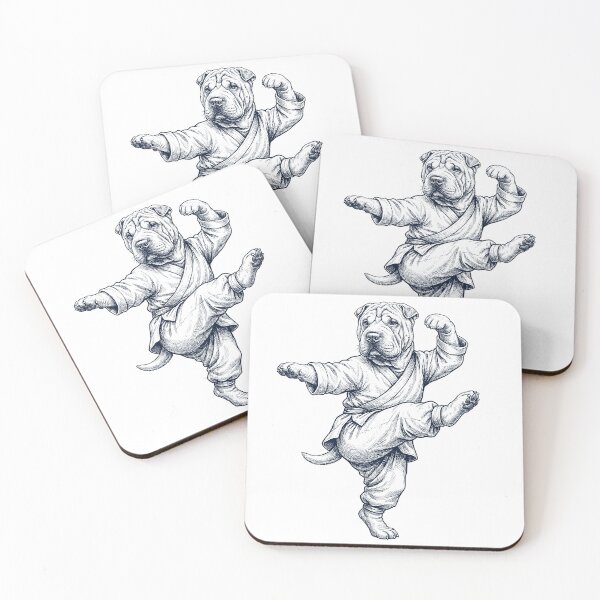 Item preview, Vintage Chinese Shar Pei Doing Kung Fu Martial Art Dog Lover designed and sold by TerryConnells.