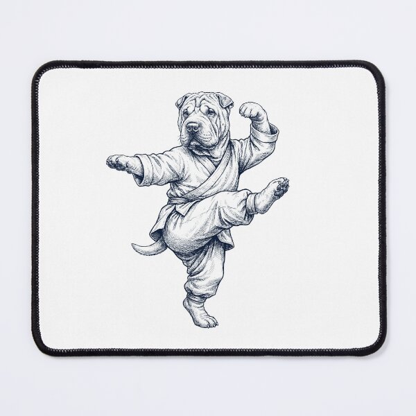Item preview, Vintage Chinese Shar Pei Doing Kung Fu Martial Art Dog Lover designed and sold by TerryConnells.
