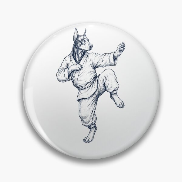 Item preview, Vintage Doberman Pinscher Doing Kung Fu Martial Art Dog Lover designed and sold by TerryConnells.