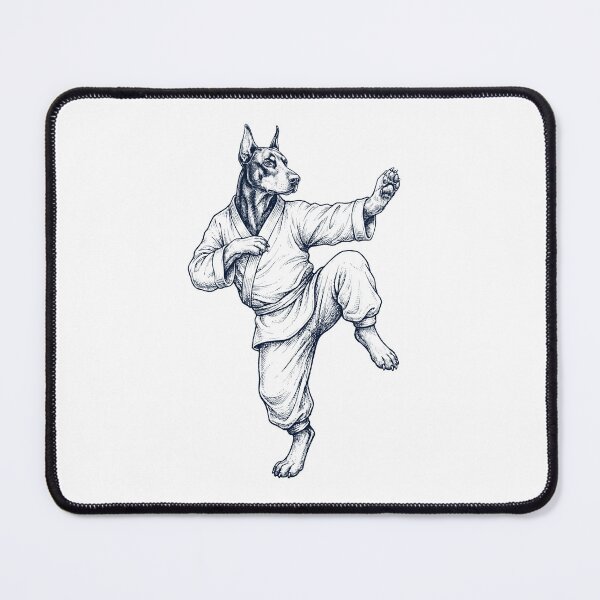 Item preview, Vintage Doberman Pinscher Doing Kung Fu Martial Art Dog Lover designed and sold by TerryConnells.