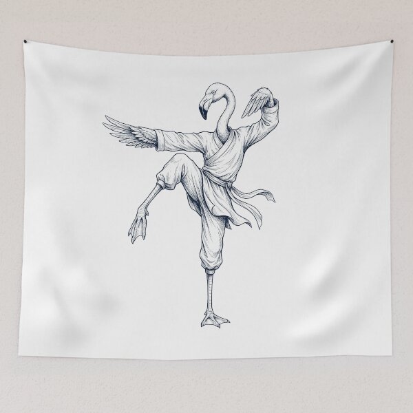 Item preview, Vintage Flamingo Doing Kung Fu Martial Art Animal Lover designed and sold by TerryConnells.