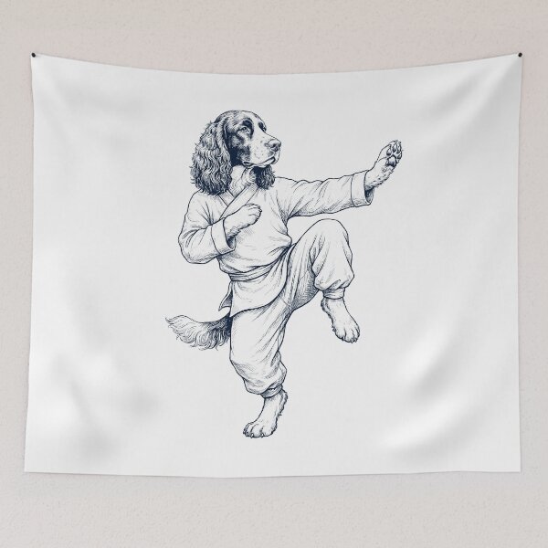 Item preview, Vintage English Springer Spaniel Doing Kung Fu Martial Art Dog Lover designed and sold by TerryConnells.