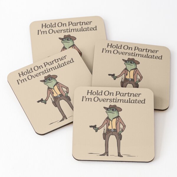 Item preview, Hold On Partner I'm Overstimulated Funny Frog Cowboy Meme Classic T-Shirt designed and sold by BeatriceJFling.