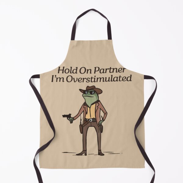 Item preview, Hold On Partner I'm Overstimulated Funny Frog Cowboy Meme Classic T-Shirt designed and sold by BeatriceJFling.
