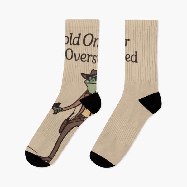 Item preview, Hold On Partner I'm Overstimulated Funny Frog Cowboy Meme Classic T-Shirt designed and sold by BeatriceJFling.