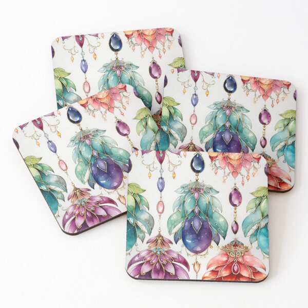 Item preview, Jewelry flowers watercolor vector seamless pattern designed and sold by Leylita Design.