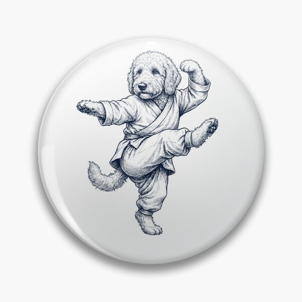 Item preview, Vintage Goldendoodle Doing Kung Fu Martial Art Dog Lover designed and sold by TerryConnells.