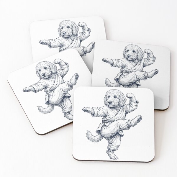 Item preview, Vintage Goldendoodle Doing Kung Fu Martial Art Dog Lover designed and sold by TerryConnells.