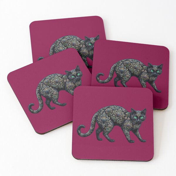 Item preview, Cat in Lotus Tattoo designed and sold by Funny Vintage Stickers And T-Shirts.