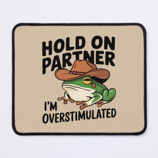 Item preview, Hold On Partner I'm Overstimulated Funny Western Frog Meme Classic T-Shirt designed and sold by BeatriceJFling.