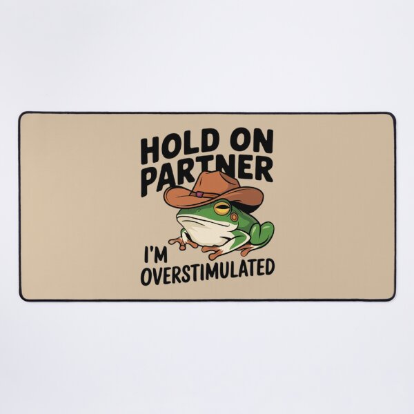 Item preview, Hold On Partner I'm Overstimulated Funny Western Frog Meme Classic T-Shirt designed and sold by BeatriceJFling.
