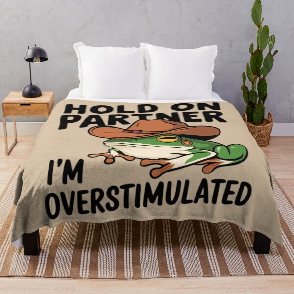 Item preview, Hold On Partner I'm Overstimulated Funny Western Frog Meme Classic T-Shirt designed and sold by BeatriceJFling.