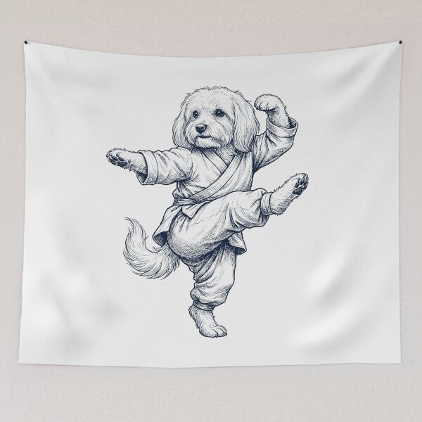 Item preview, Vintage Maltese Doing Kung Fu Martial Art Dog Lover designed and sold by TerryConnells.