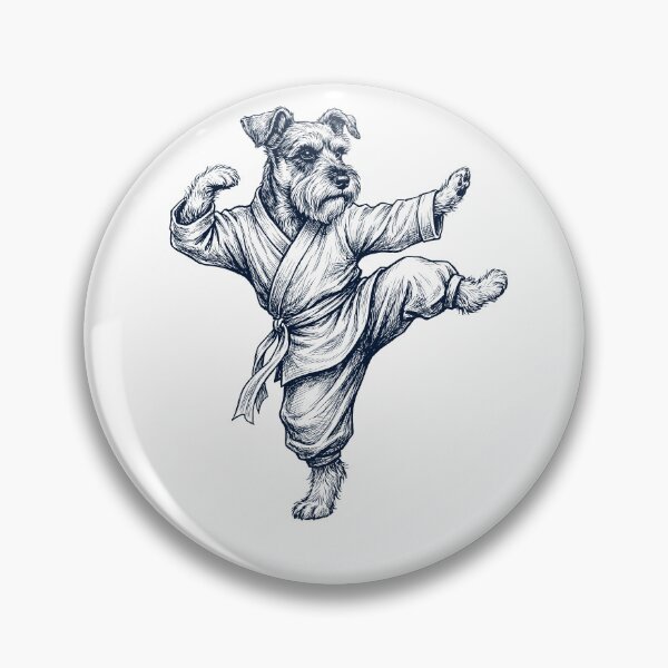 Item preview, Vintage Miniature Schnauzer Doing Kung Fu Martial Art Dog Lover designed and sold by TerryConnells.