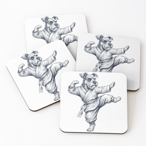 Item preview, Vintage Miniature Schnauzer Doing Kung Fu Martial Art Dog Lover designed and sold by TerryConnells.