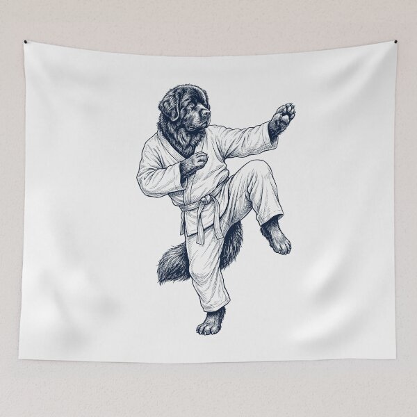 Item preview, Vintage Newfoundland Doing Kung Fu Martial Art Dog Lover designed and sold by TerryConnells.