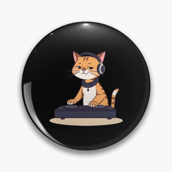 Item preview, Cute DJ Cat Orange Tabby Mixing Vinyl Records Art designed and sold by artlife4.