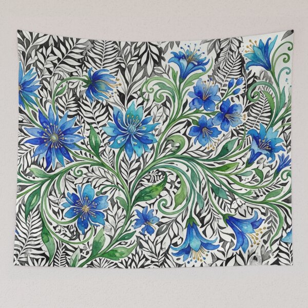 Item preview, Blue luminous floral symphony designed and sold by Sigtrix.