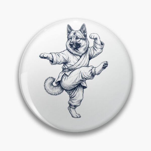 Item preview, Vintage Norwegian Elkhound Doing Kung Fu Martial Art Dog Lover designed and sold by TerryConnells.
