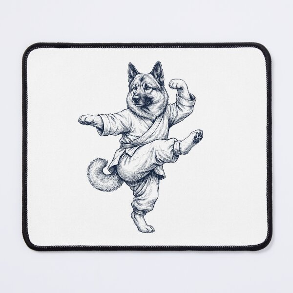 Item preview, Vintage Norwegian Elkhound Doing Kung Fu Martial Art Dog Lover designed and sold by TerryConnells.