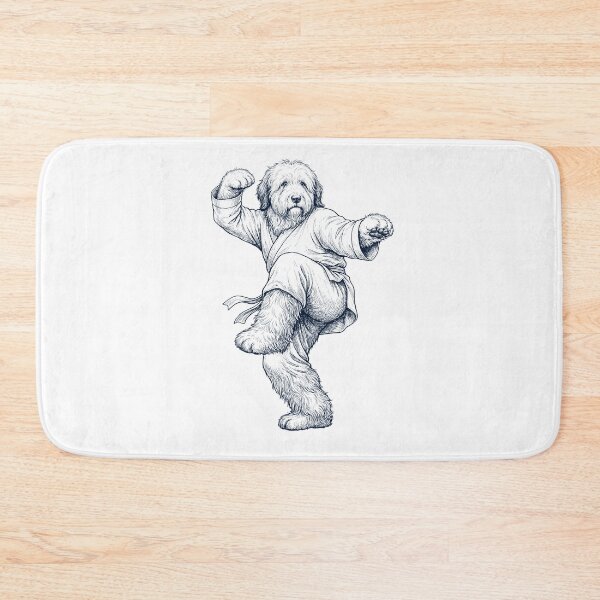 Item preview, Vintage Old English Sheepdog Doing Kung Fu Martial Art Dog Lover designed and sold by TerryConnells.