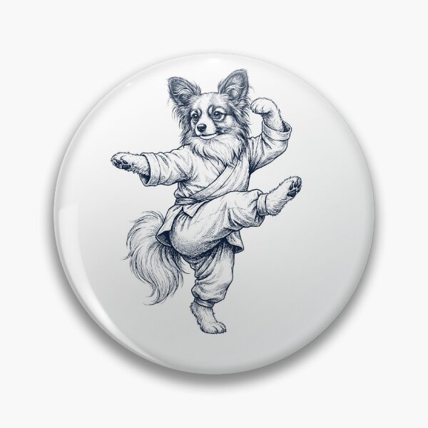 Item preview, Vintage Papillon Doing Kung Fu Martial Art Dog Lover designed and sold by TerryConnells.