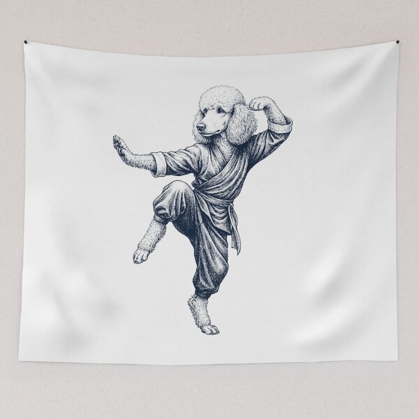 Item preview, Vintage Poodle Doing Kung Fu Martial Art Dog Lover designed and sold by TerryConnells.