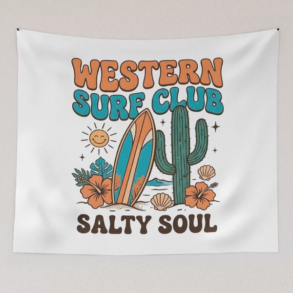Item preview, Western Surf Club T-Shirt - Retro Coastal Cowgirl Aesthetic  designed and sold by al21ex.
