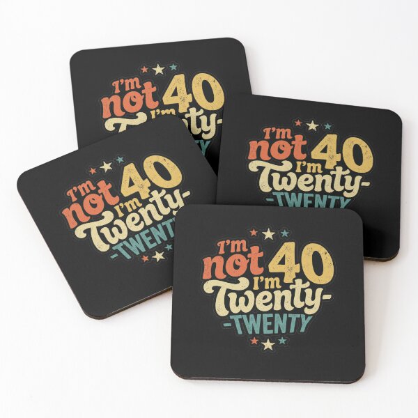 Item preview, Liquid-Text-Retro-Vintage-im-not-40-im-twenty-twenty, 40th-birthday  designed and sold by w66aboo.