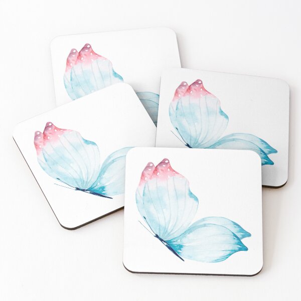 Item preview, Pastel Blue Pink Butterfly Illustration designed and sold by SoftCo.